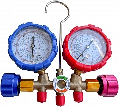 Аналоговый манометрический коллектор для хладагентов R22, R134A, R410A, R404A Voll V-MGR 536, 1/4 SAE-5/16 SAE